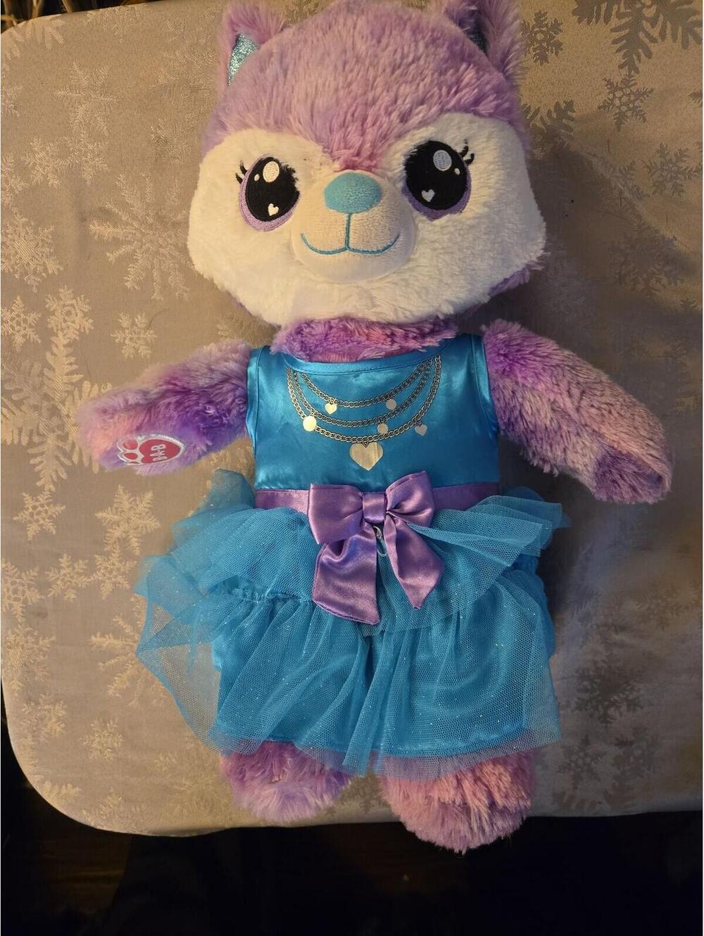Build-A-Bear Workshop Purple Starry Night Fox with Blue Tutu Dress